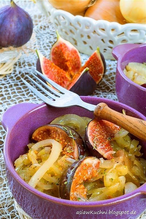 Cebula duszona z figami, sosem balsamicznym i tymiankiem z Prowansji