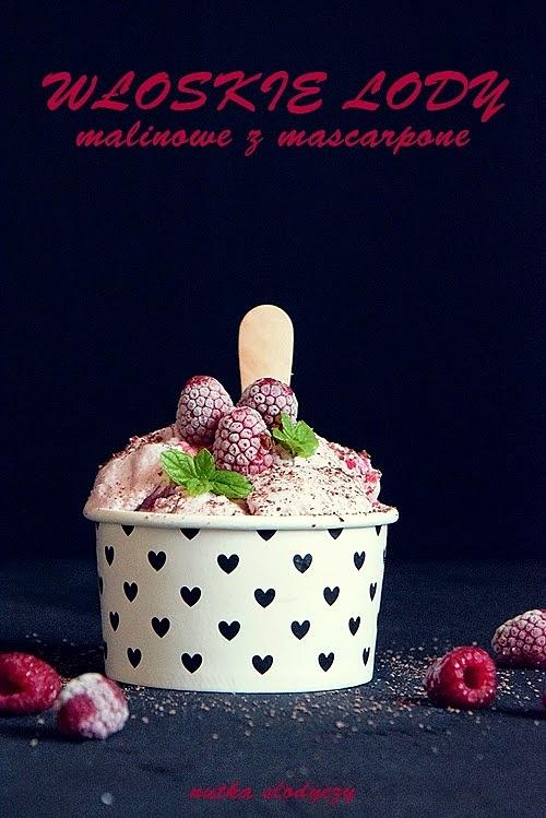 Włoskie lody malinowe z mascarpone