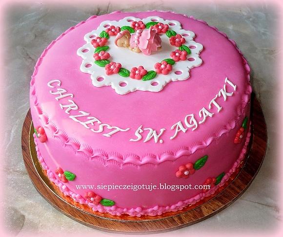 Tort na chrzest święty dla Agatki