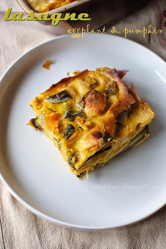 Lasagne z bakłażanem i sosem z dyni
