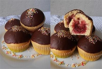Waniliowe muffinki z konfiturą