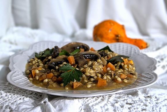 Kaszotto z grzybami i dynią