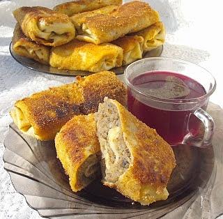 Krokiety z kaszą i kapustą z pieczarkami