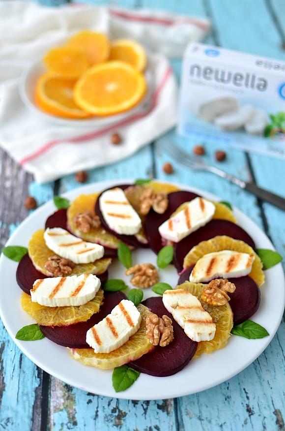 Carpaccio z buraka i pomarańczy z grillowaną newellą w miodzie