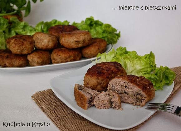 Kotlety mielone z mięsa wieprzowego z nadzieniem pieczarkowym