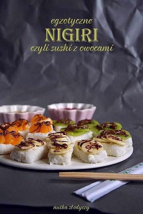 Egzotyczne nigiri z owocami i czekoladą