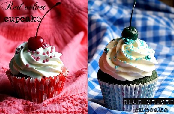 Red velvet i Blue velvet - przepisy na muffinki z usa