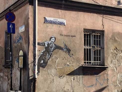 Mural i'm happy again na bożego ciała w krakowie