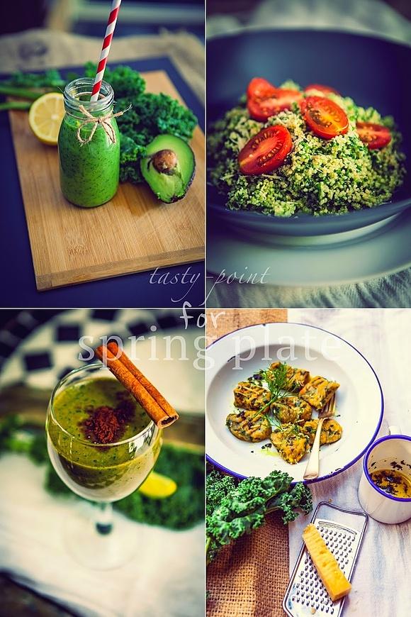 Nowy Spring Plate z jarmużem i warzywami