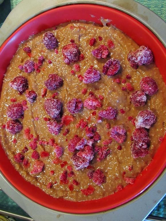 Lekkie sernikobrownie z malinami