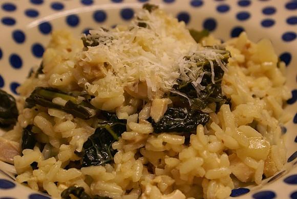 Risotto z jarmużem i kurczakiem