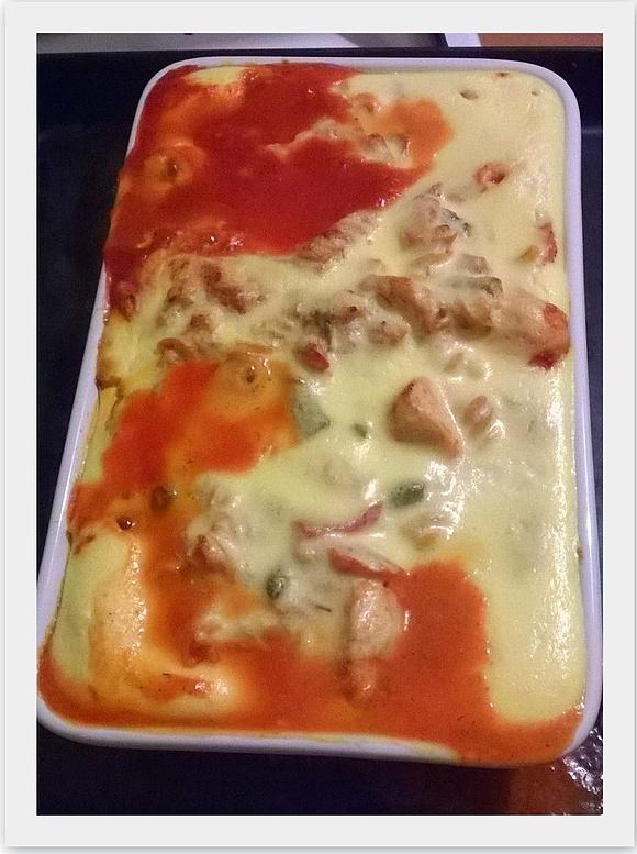 Zapiekanka z kurczakiem i włoską mieszanką