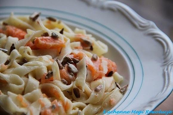 Tagliatelle z dynią i serem pleśniowym