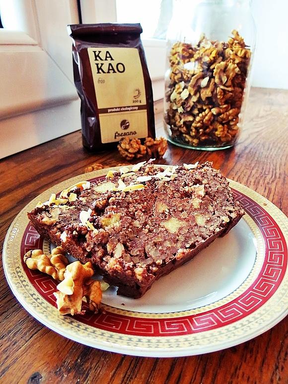 Czekoladowo-orzechowe brownie z kaszy jaglanej