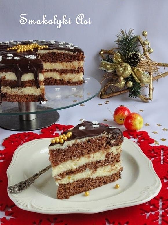 Tort piernikowy z masą serowo-pomarańczową