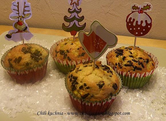 Muffinki z bananem i płatkami czekoladowymi