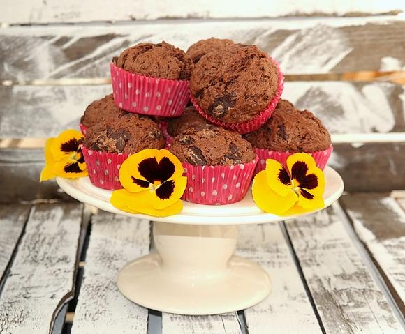 Podwójnie czekoladowe muffinki