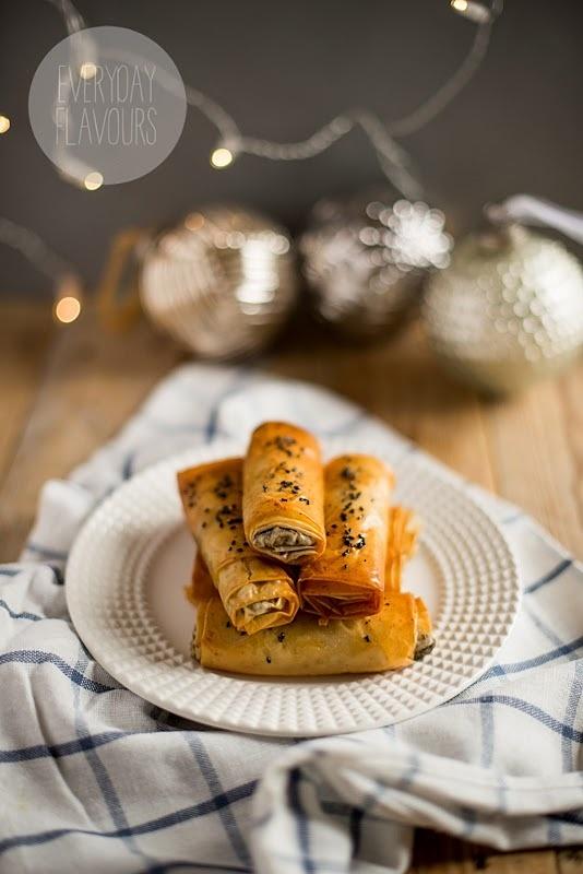 Paszteciki z pieczarkami na cieście filo