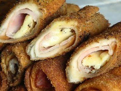 Szybkie roladki z serem i szynką