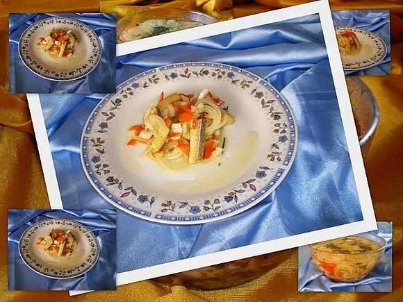 Śledź w occie miodowo pieczarkowym