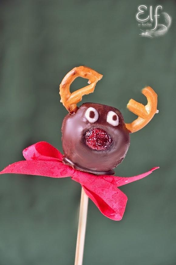 Piernikowe renifery świąteczne cake pops
