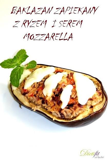 Zapiekany bakłażan z ryżem i serem mozzarella