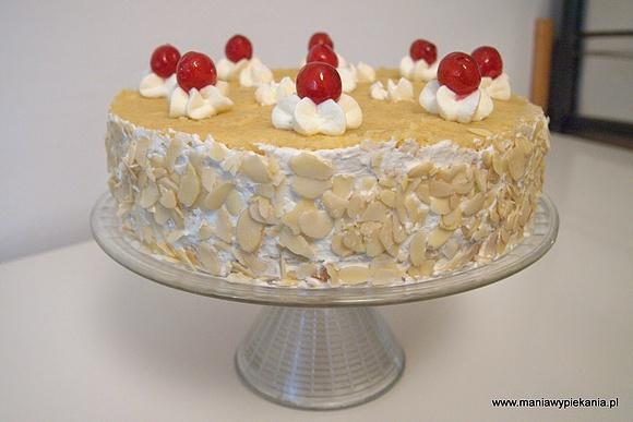 Tort malakow migdałowy bez pieczenia