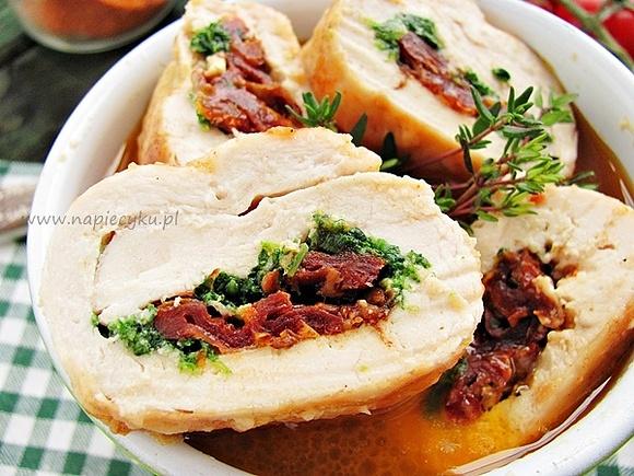 Roladki z kurczaka ze szpinakiem i mozzarellą