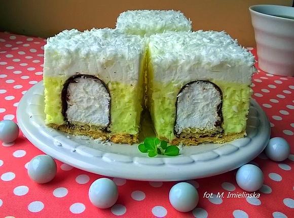 Kokosowy puchatek bez pieczenia lekkie i puszyste ciasto