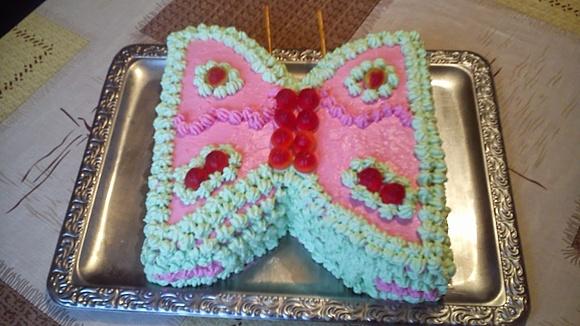 Tort motyl na urodziny córki
