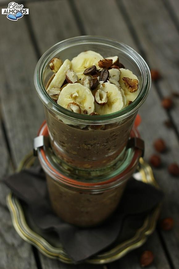 Kawowa owsianka z chia mocha chia-oatmeal raw vegan