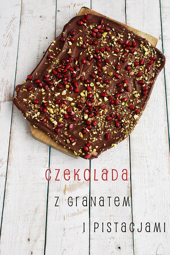 Czekoladki z granatem i pistacjami