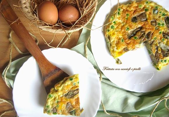 Frittata z karczochami i groszkiem