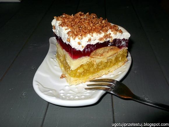 Wiosenna tęcza ciasto z jabłkami i galaretką