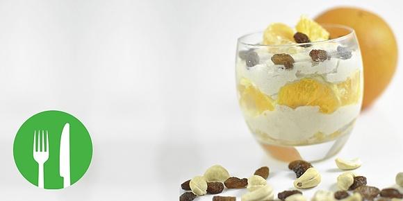 Kremowy deser z orzechów nerkowca i pomarańczy bez glutenu mleka jajek soi kukurydzy