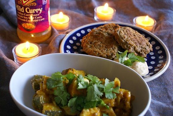 Paneer w warzywnym curry i aloo tikki - przepis na indyjskie danie