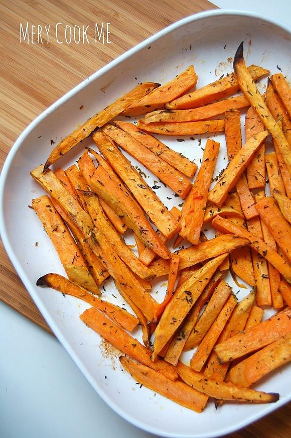 Pieczone frytki z batatów