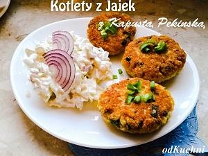 Kotlety z jajek z surówką z kapusty pekińskiej