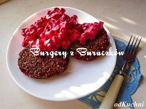 Burgery z buraczków i kaszy gryczanej z sosem buraczkowo-jogurtowym