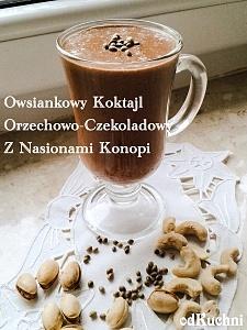 Owsiankowy koktajl czekoladowo-orzechowy z nasionami konopi