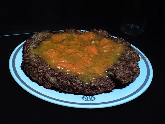 Sárgarépa főzelék na placku ziemniaczano-buraczanym
