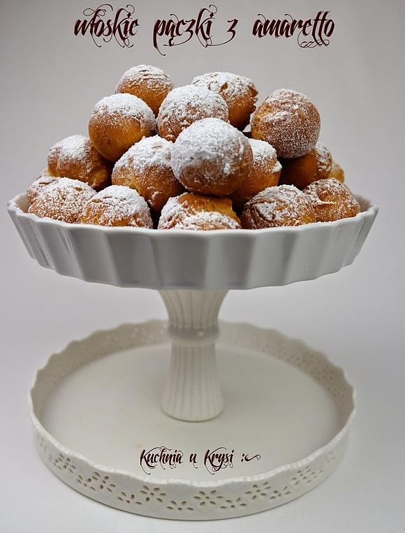 Włoskie mini pączki z amaretto bez drożdży