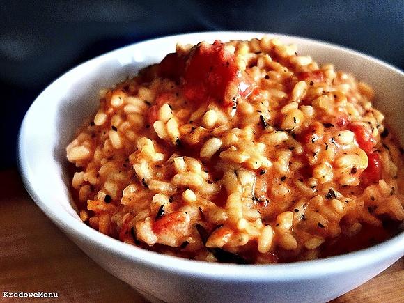 Risotto pomidorowe z serkiem mascarpone