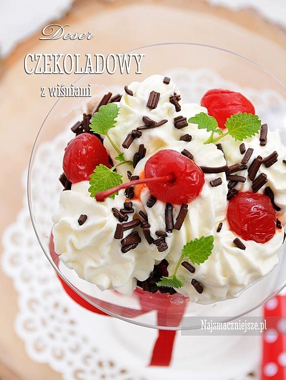 Deser czekoladowy z wiśniami