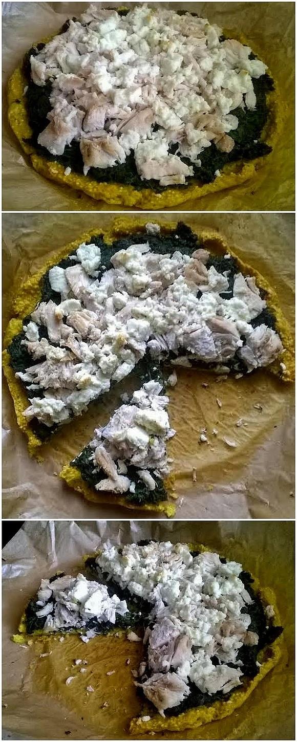 Jaglana tarta ze szpinakiem i kurczakiem