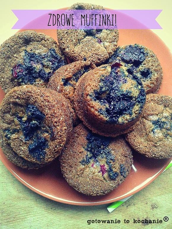 Wiejskie muffinki żurawinowo-jagodowe