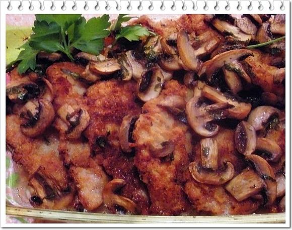 Schabowe z serem i pieczarkami