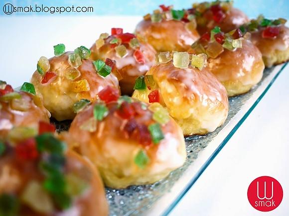Pieczone pączki z marmoladą różaną