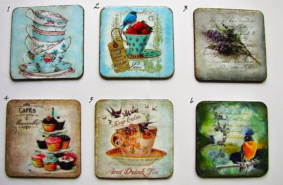Podkładki pod kubek różne wzory decoupage 10x10 cm
