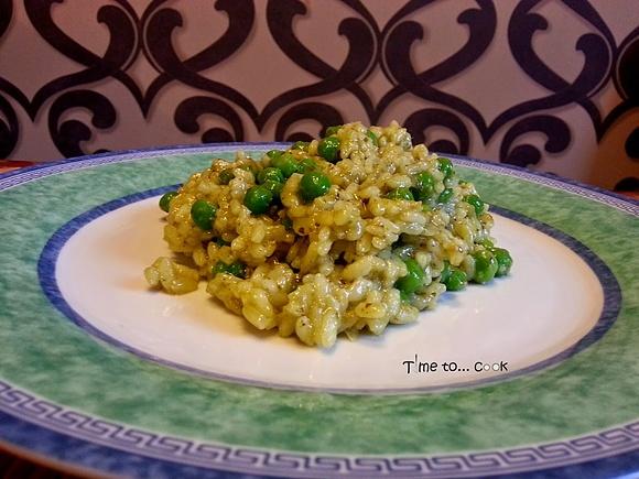 Risotto z zielonym groszkiem i pesto